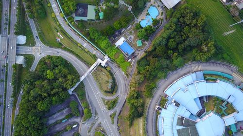 High angle view of city street