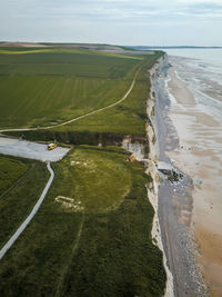 Cap blanc nez french cliff aerial across the english channel (2)