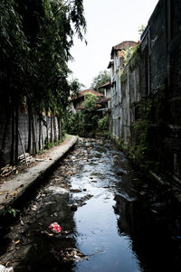 Canal amidst buildings against sky in city