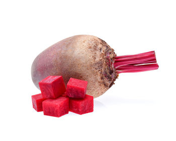 Common beet against white background