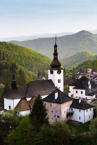 Church in the mining village of spania dolina in northern slovakia.