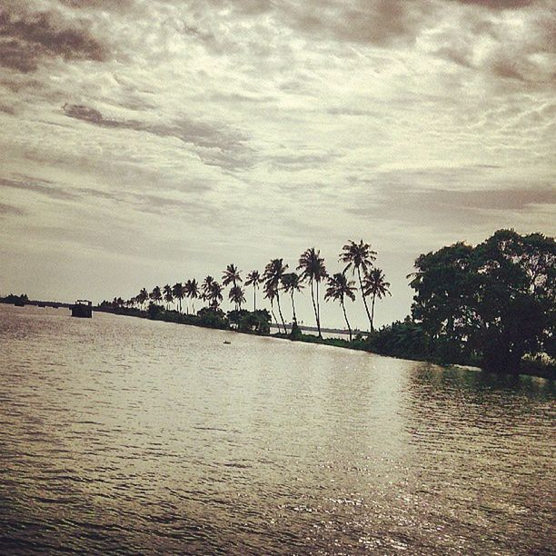 sky, water, cloud - sky, sea, cloudy, tranquil scene, tranquility, waterfront, tree, scenics, beauty in nature, nature, cloud, idyllic, rippled, overcast, palm tree, beach, outdoors, weather