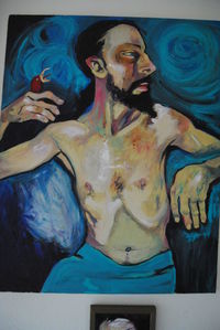 Close-up of painting on wall