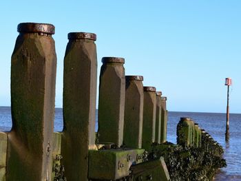 View of sea against clear sky