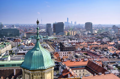 Aerial view of buildings in city