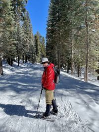 Full length of man on snow covered land