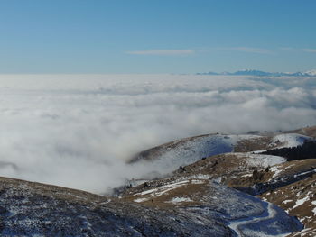 Scenic view of mountain against sky