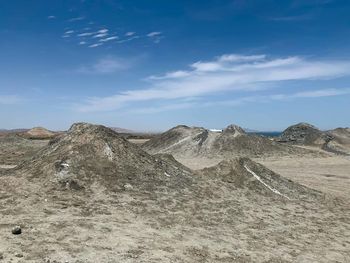 Scenic view of arid landscape against sky