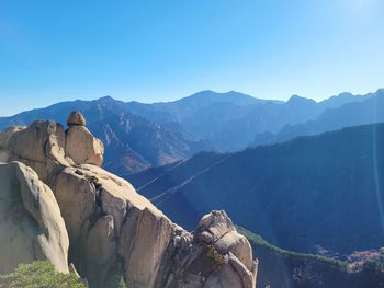 Scenic view of mountains against clear sky