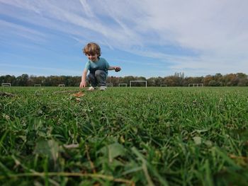 Boy on playing field