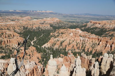 Panoramic view of landscape and mountains against sky