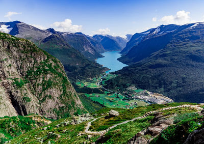 Scenic view of mountains against sky