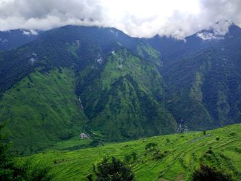 Scenic view of mountains against sky