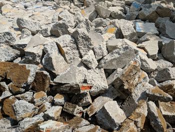 Full frame shot of rocks at construction site