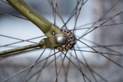 Cropped image of bicycle spoke wheel