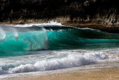 Waves rushing towards shore