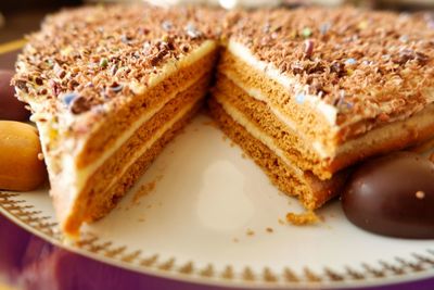 Close-up of cake in plate