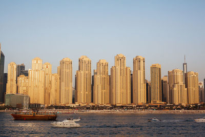 Dubai, uae, april 2019 beautiful view of dubai marina