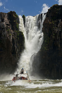 Scenic view of waterfall