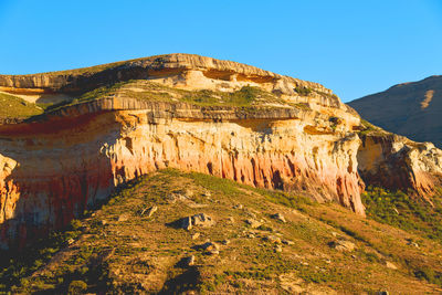 Scenic view of rock formations against sky