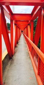 Surface level of narrow footbridge