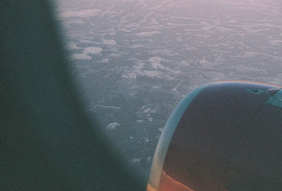 Airplane seen through window