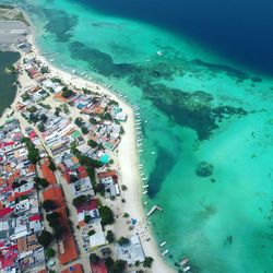 High angle view of swimming pool at beach