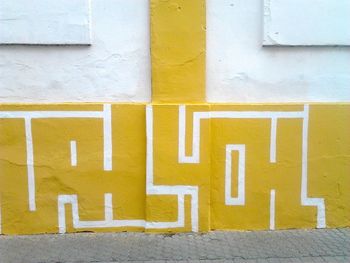 Close-up of yellow wall