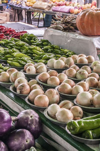 Food for sale at market stall