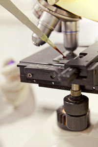 Close-up of hand holding machine