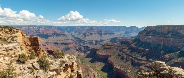 Panoramic view of landscape against cloudy sky