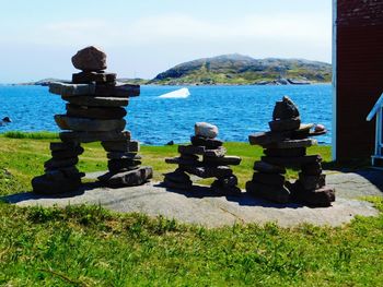 View of rocks in sea