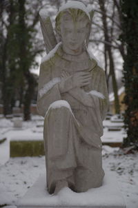 Close-up of statue against trees