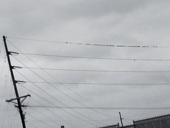 Low angle view of electricity pylon