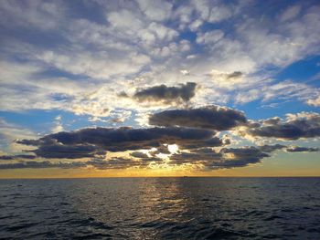 Scenic view of sea against dramatic sky