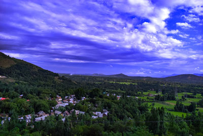 Scenic view of townscape against sky