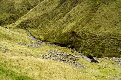 Stream through the peak district national park in derbyshire