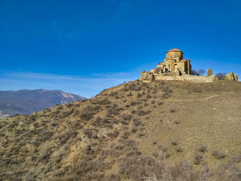 Beautiful jvari monastery, on the top of a hill, near tbilisi, georgia.