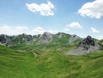 Scenic view of mountains against sky