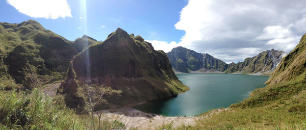 Panoramic view of mountains against sky