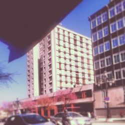 Low angle view of buildings in city