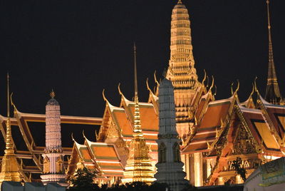 Low angle view of pagoda against clear sky