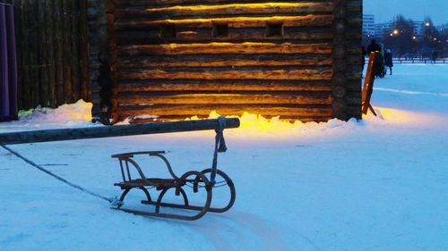 Bicycles on snow