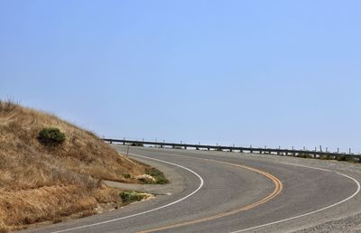 Road against clear sky