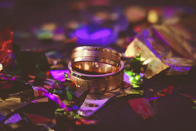 Close-up of wedding rings 
