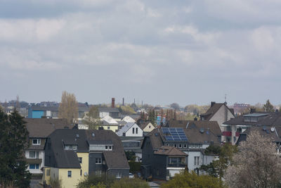 High angle view of townscape against sky