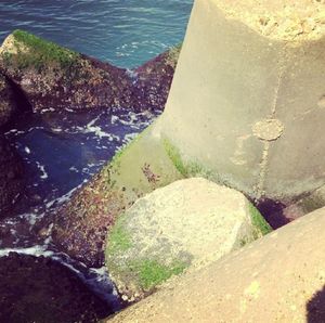 High angle view of sea shore