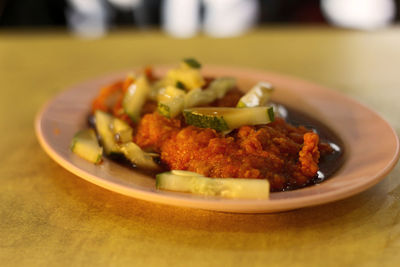 Close-up of food in plate