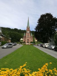 High angle view of church