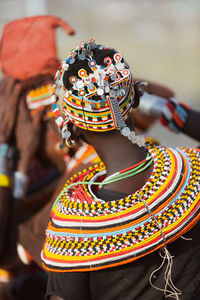 Turkana woman wearing the hand made bead traditional jewerly